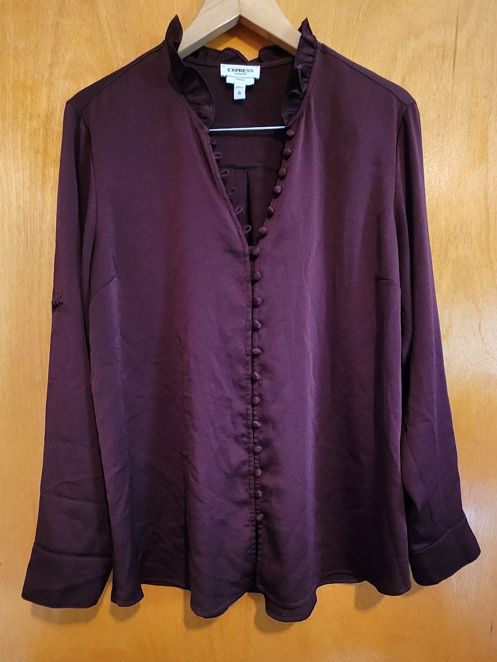 Express Business Casual Professional Eggplant Purple Blouse